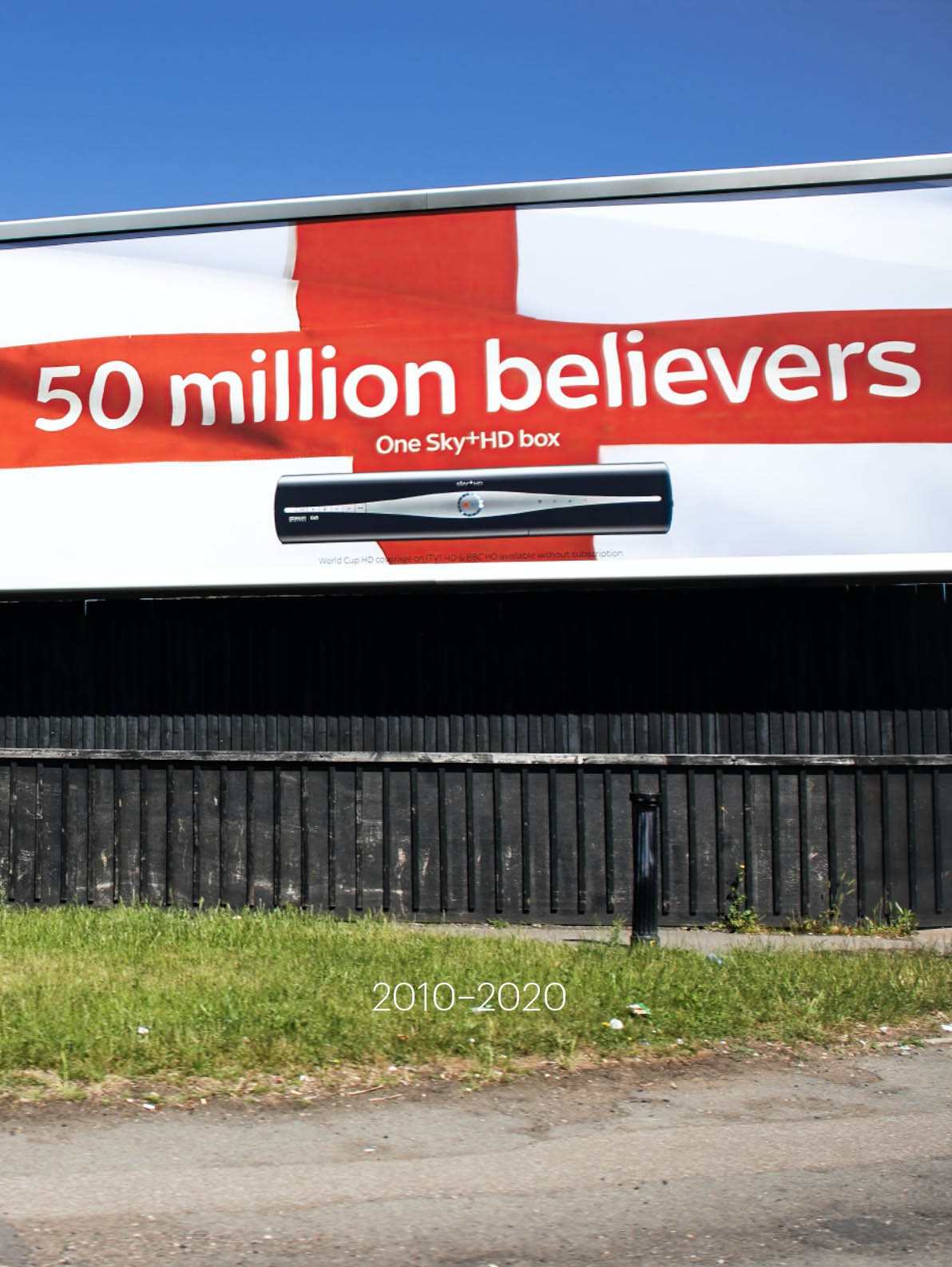 Book cover showing a billboard advertisement with a union jack image